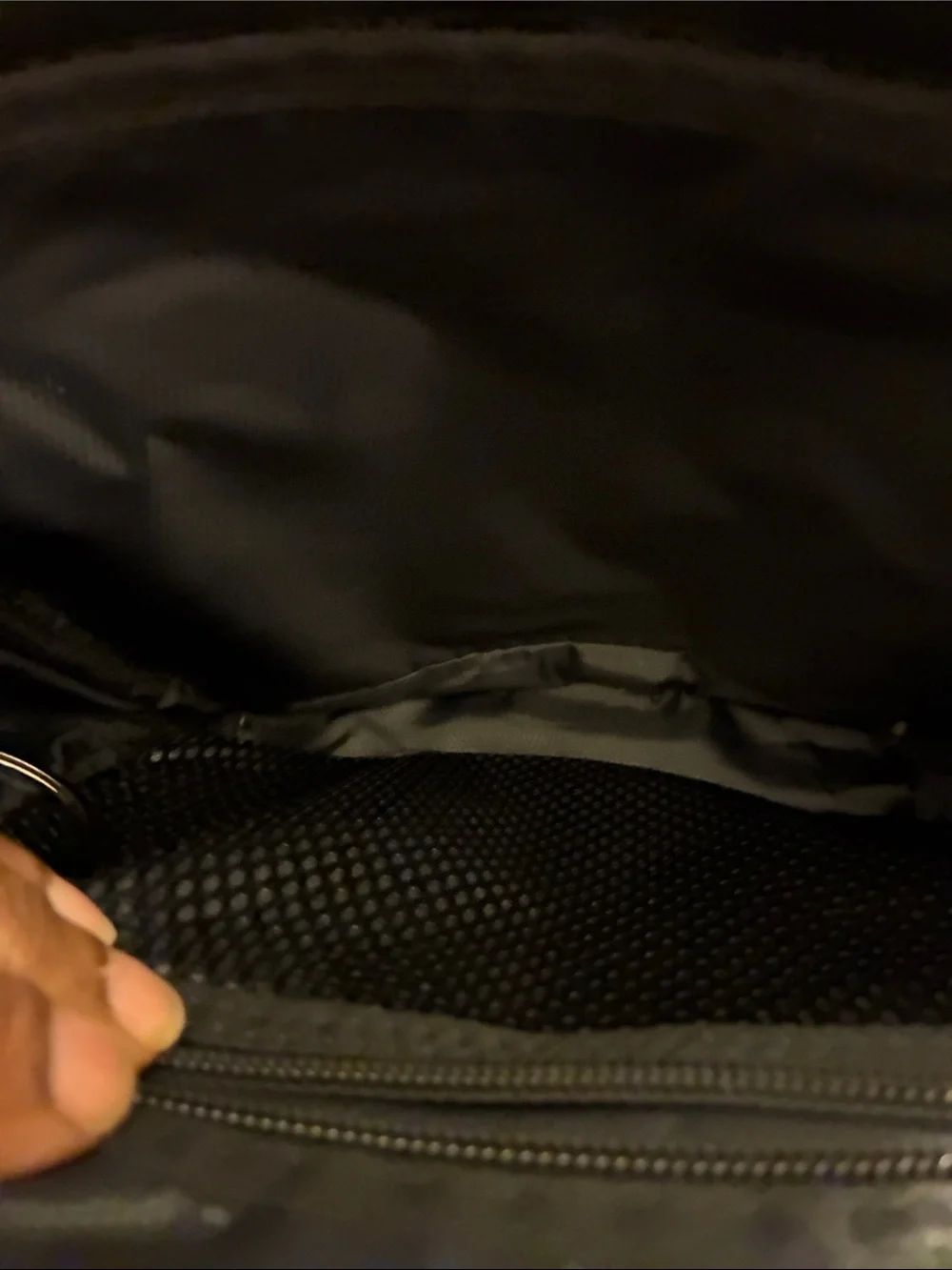 Travelon Black Sling Backpack with Red Accent